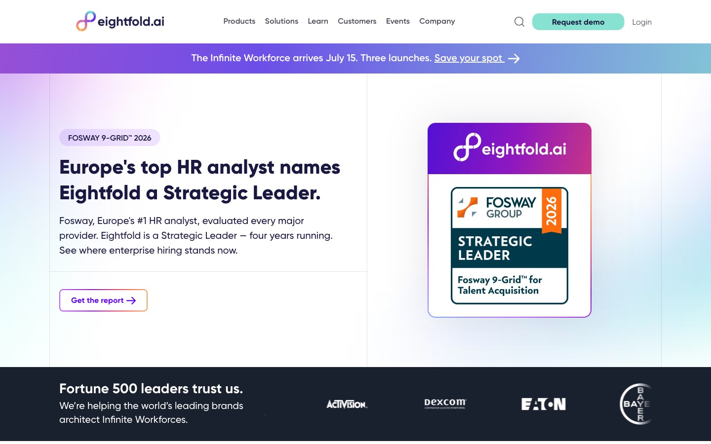 Screenshot of Eightfold, live at eightfold.ai