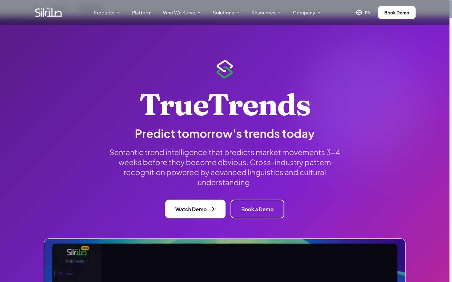 Screenshot of TrueTrends, live at silainsights.com
